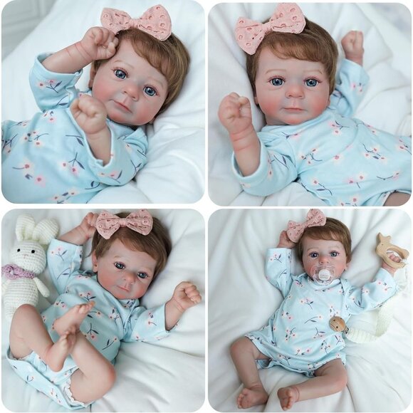 🆕17Inch Full Cloth Body With Vinyl Limbs Baby Doll Baby Girl Realistic Doll - Picture 8 of 9